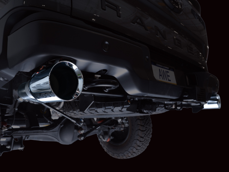 AWE 2024+ Ford Ranger Raptor 3.0L Switchpath Cat-Back Exhaust - Chrome Silver Tips - Image 9
