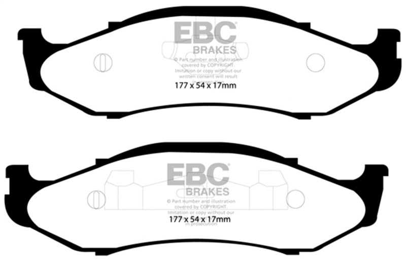 EBC 97-99 Jeep Cherokee 2.5 82mm High Rotors Yellowstuff Front Brake Pads - Image 2