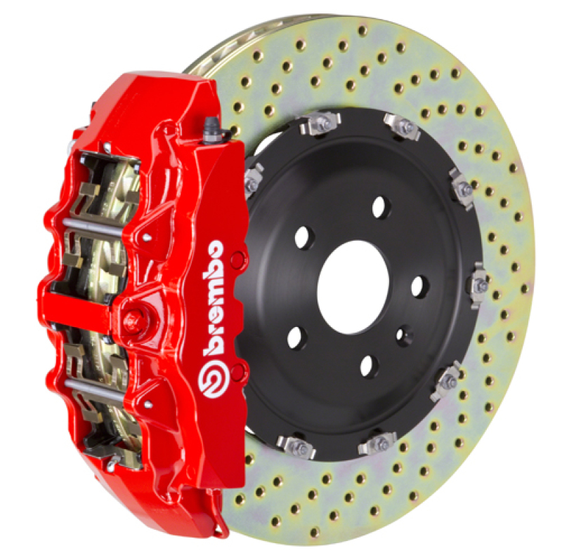 Brembo 11-21 Grand Cherokee (Excl. SRT) Front GT BBK 6 Piston Cast 2pc 380x34 2pc Rotor Drilled-Red