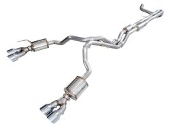 Alternative view of AWE Tuning 2021+ Cadillac Escalade 6.2L 0FG Dual Exit Exhaust System w/ 5in Chrome Silver Tips