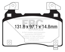 Alternative view of EBC 14+ Cadillac CTS Vsport 3.6 Twin Turbo Yellowstuff Front Brake Pads