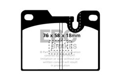 Alternative view of EBC 79-88 Porsche 924 2.0 Turbo Yellowstuff Rear Brake Pads