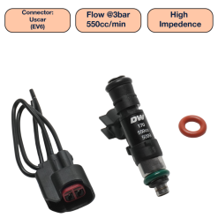 DeatschWerks Universal 550cc Single Fuel Injector / 48mm Length / 14mm O-Ring Seals