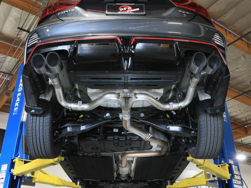 aFe 22-24 Kia Forte GT 1.6L 3in-2.5in 304 Stainless Steel Axle-Back Exhaust w/ Carbon Fiber Tips - Image 5