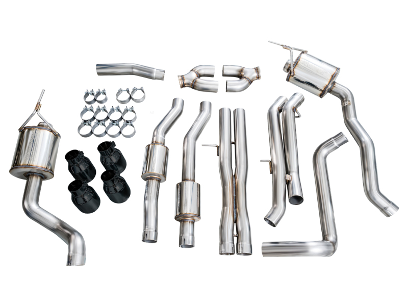 AWE Tuning 2021+ Cadillac Escalade 6.2L ESV 0FG Dual Exit Exhaust System w/ 5in Diamond Blk Tips - Image 18