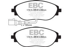 Alternative view of EBC 14-20 Audi S3 2.0 Turbo Yellowstuff Front Brake Pads