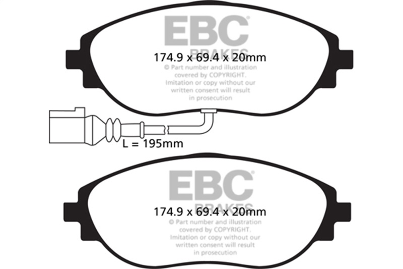 EBC 14-20 Audi S3 2.0 Turbo Yellowstuff Front Brake Pads - Image 2
