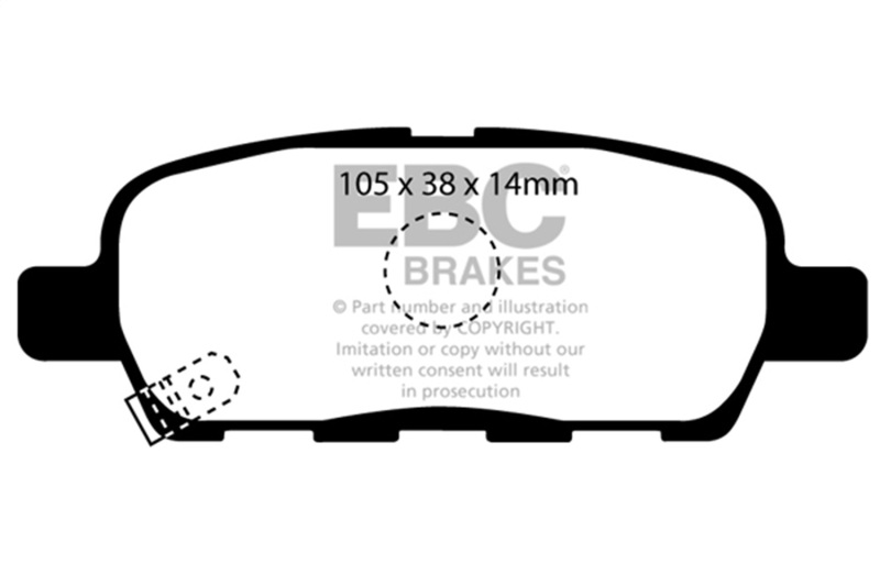 EBC 07-08 Infiniti G35 3.5 Sport Bluestuff Rear Brake Pads - Image 2