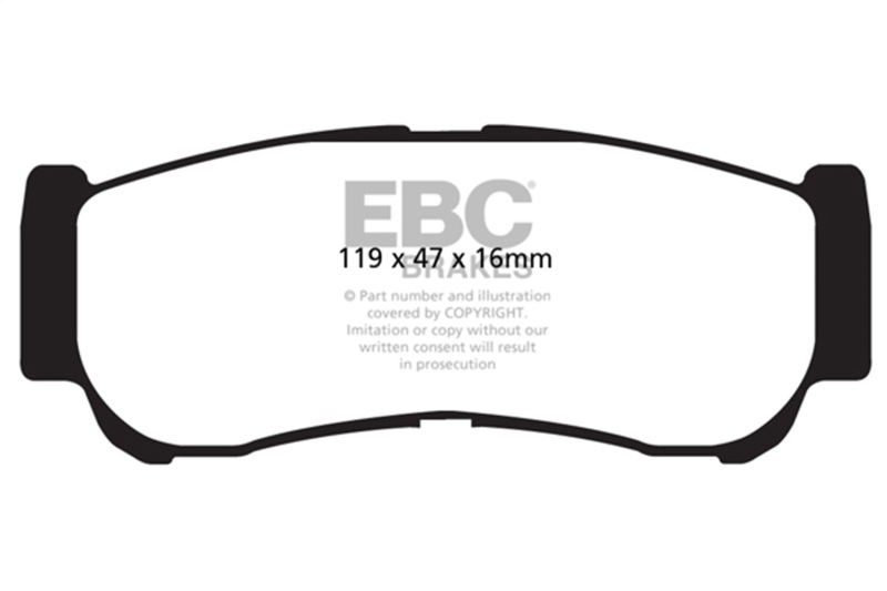 EBC 07-09 Hyundai Santa Fe 2.7 Yellowstuff Rear Brake Pads - Image 2