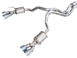 AWE Tuning 2021+ Cadillac Escalade 6.2L 0FG Dual Exit Exhaust System w/ 5in Chrome Silver Tips - Image 17