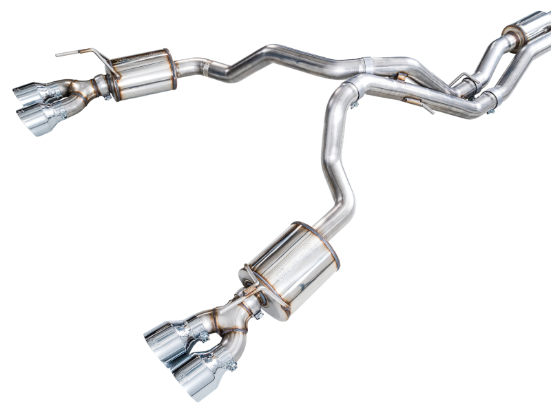 AWE Tuning 2021+ Cadillac Escalade 6.2L 0FG Dual Exit Exhaust System w/ 5in Chrome Silver Tips - Image 17