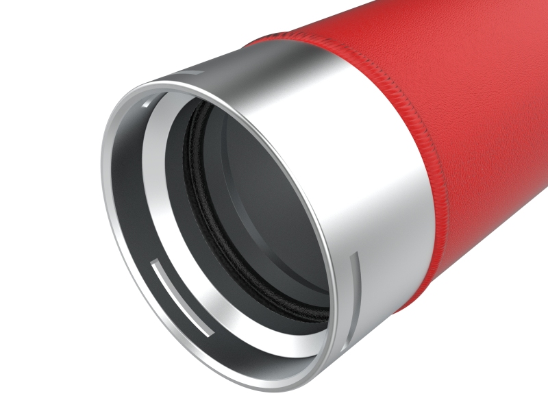 aFe 23-24 Ford Diesel Trucks V8-6.7L (td) BladeRunner Aluminum Hot and Cold Charge Pipe Kit - Red - Image 4