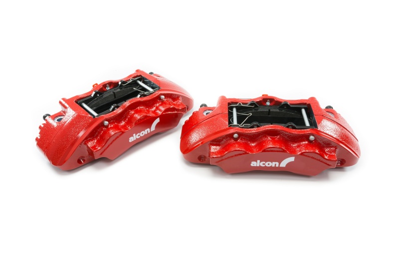 Alcon 2019+ Ford Ranger/2020+ Bronco 2.3L 350x34mm Rotors 6-Piston Calipers Front Brake Kit - Red - Image 4