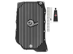 Alternative view of aFe 20-25 GM Diesel V8-6.6L L5P Transmission Pan w/ Machined Fins - Black
