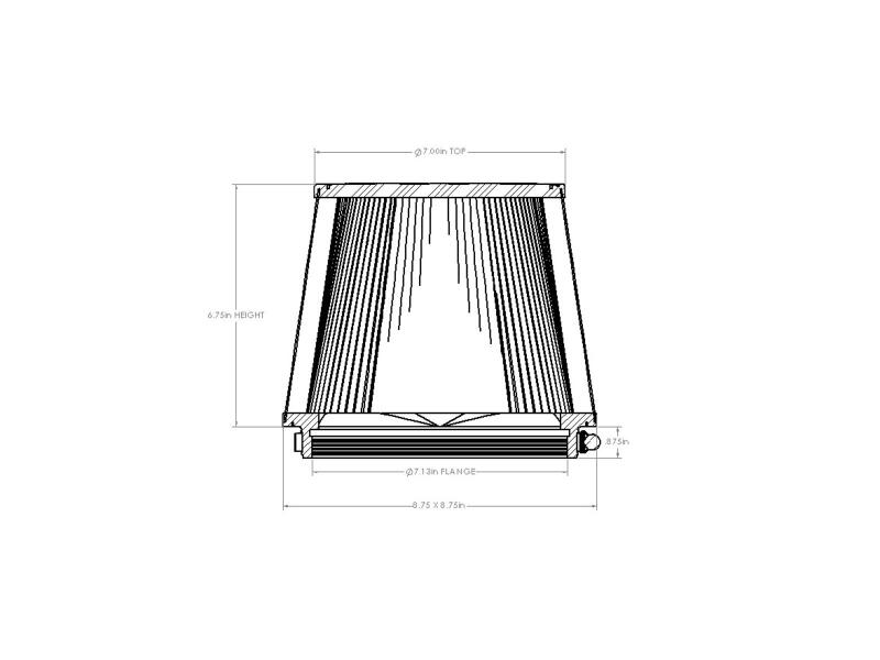 aFe Magnum FORCE Intake Replacement Air Filter w D2 Dry Media 7-1/8in x(8-3/4x8-3/4)in x7in x6-3/4in - Image 6