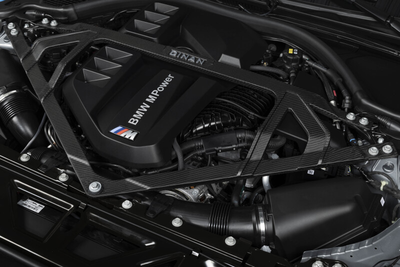 Dinan 21-27 BMW M2/M3/M4 (G80/G82/G83/G87) Matte Carbon Fiber Strut Tower Brace - Front - Image 2