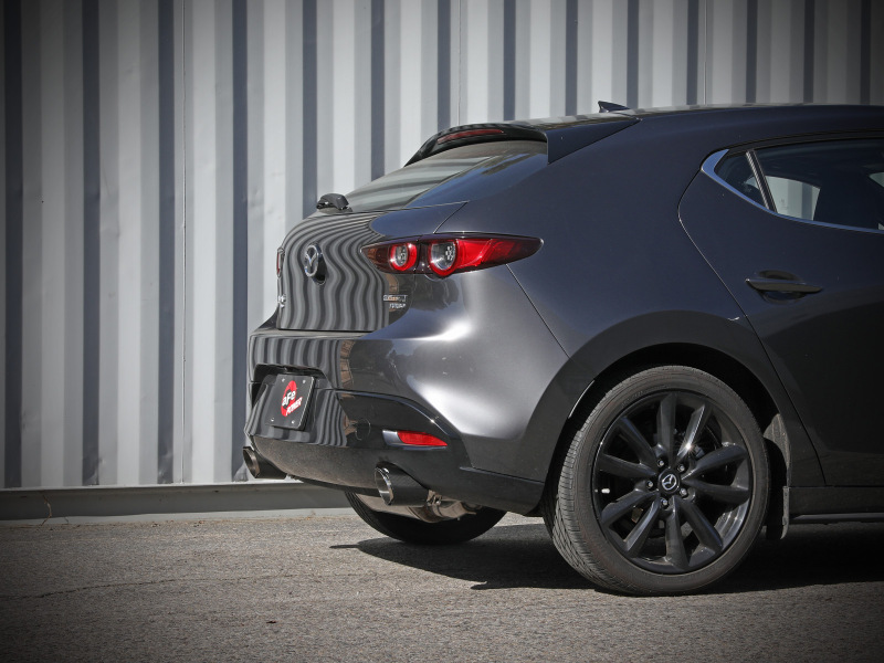 aFe 19-22 Mazda 3 L4 2.5L Takeda 3in to 2-1/2in 304 SS Axle-Back Exhaust w/ Carbon Fiber Tip - Image 4