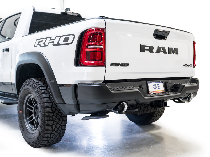 AWE Tuning 2025+ RAM 1500 RHO 3.0 I6 TT 0FG Dual Rear Exit Cat-Back Exhaust - Chrome Silver Tips - Image 6