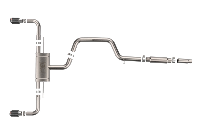aFe 22-24 Volkswagen GTI MACH Force-Xp 3 to 2-1/2 IN Stainless Steel Cat-Back Exhaust w/Carbon Tips - Image 3