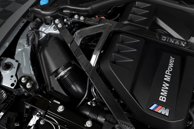 Dinan 21-27 BMW M2/M3/M4 (G80/G82/G83/G87) Gloss Carbon Fiber Strut Tower Brace - Front - Image 10
