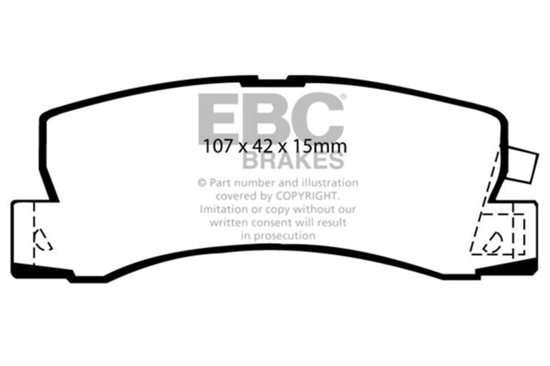 EBC 90-91 Lexus ES250 2.5 Yellowstuff Rear Brake Pads - Image 2