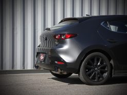 aFe 19-22 Mazda 3 L4 2.5L Takeda 3in to 2-1/2in 304 SS Axle-Back Exhaust w/ Blue Flame Tip - Image 4
