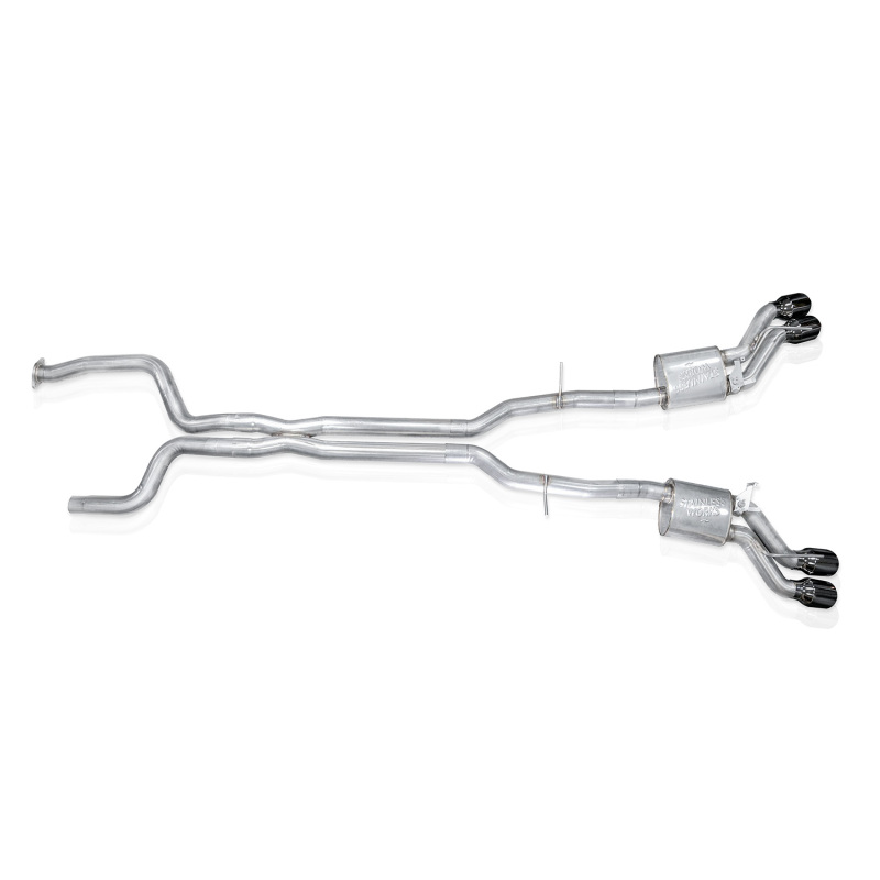 Stainless Works 22-25 Cadillac CT5-V Blackwing Catback Exhaust - Black Chrome Tips - Image 3