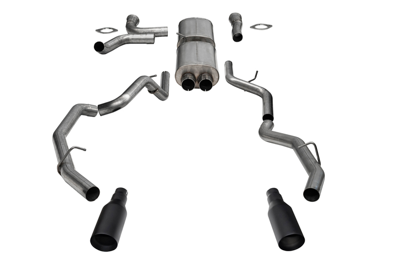 Corsa 25-26 RAM 1500 RHO Crew Cab 3.0L Turbo Cat-Back Dual Rear Exit w/ 5in Single Black Pro Series