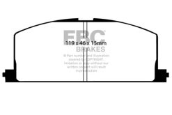 Alternative view of EBC 90-91 Toyota Celica 1.6 Yellowstuff Front Brake Pads