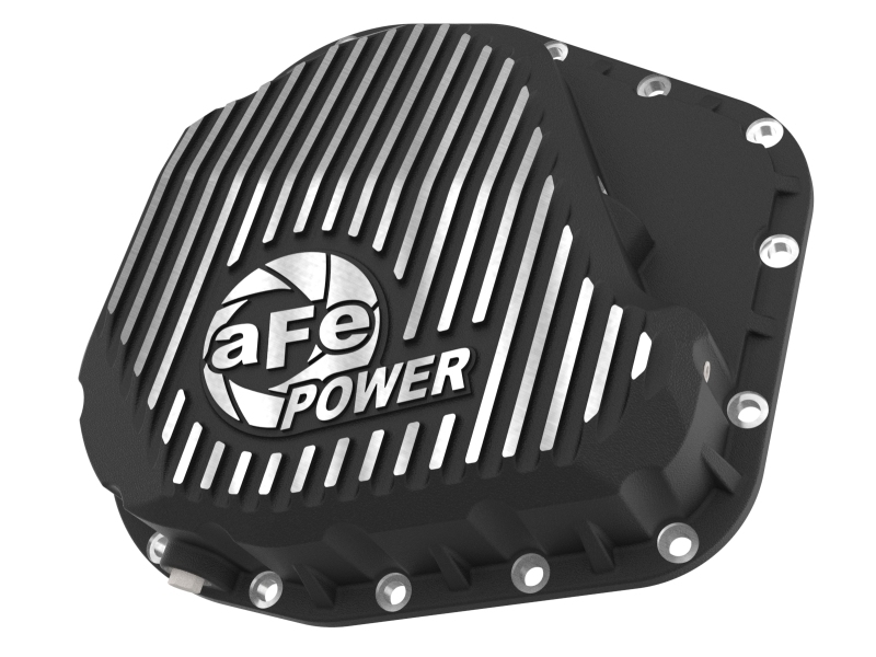 aFe POWER Pro Series Rear Diff Cover Black w/ Machined Fins Ford F-250/350 23-26 (Sterling 11.6)