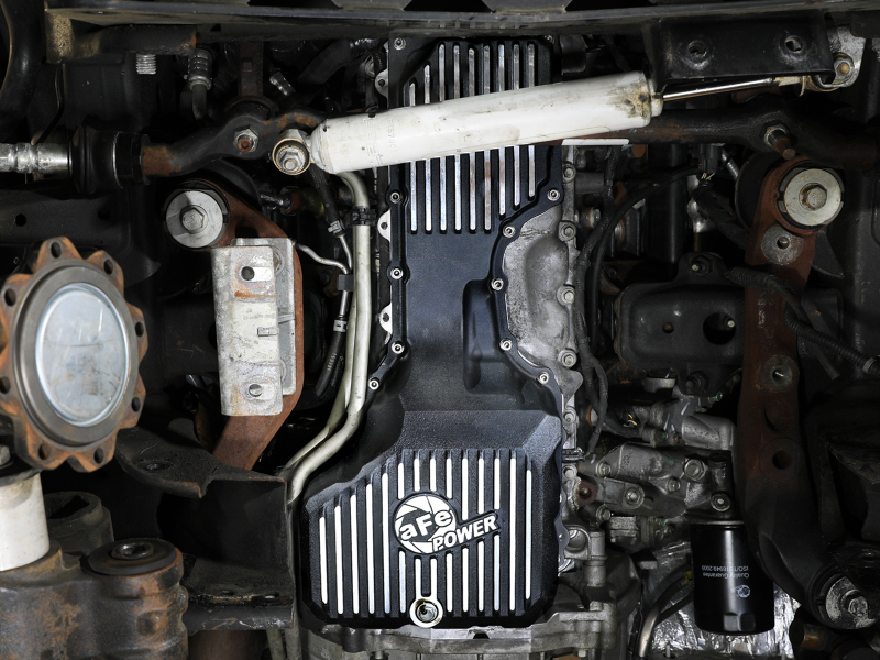 aFe 17-19 GM Diesel V8-6.6L L5P Engine Oil Pan w/ Machined Fins - Image 7