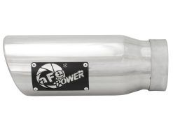 Alternative view of aFe MACH Force-Xp Universal Exhaust Tip 3-1/2Inlet x 4-1/2IN Outlet x 12IN L Polished Left Side Exit