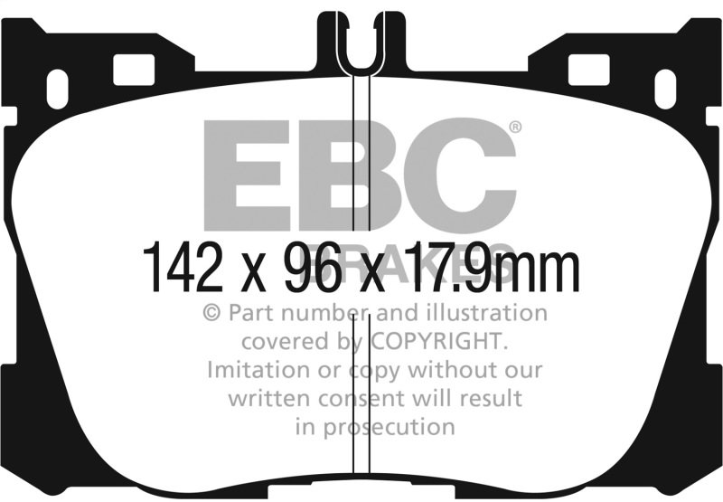 EBC 2017+ Mercedes-Benz E300 (W213) 2.0L Turbo Yellowstuff Front Brake Pads - Image 2