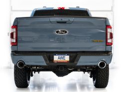 AWE Tuning 2021+ Ford F150 Tremor w/ Bumper Cutouts 0FG Non-Resonated Cat-Back w/ Chrome Silver Tips - Image 7