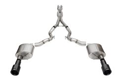 Corsa 2024 Ford Mustang GT Convertible 3in Sport Cat-Back Exhaust - 4.5in Black Carbon Fiber Tips