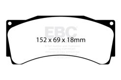 EBC Racing Alcon CAR89 4489 D54 18mm RP-X Race Brake Pads