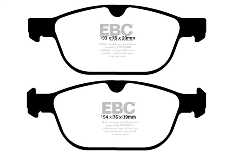 EBC 08+ Volvo XC60 3.0 Turbo Yellowstuff Front Brake Pads - Image 2