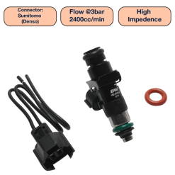 DeatschWerks Universal 2400cc Single Fuel Injector / 48mm Length / 14mm O-Ring Seals