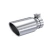 MBRP T304 Stainless Steel, 4.5inOD, 3.2i Inlet ID, 10in Length, Single Walled, Angled Cut Rolled End