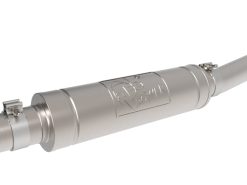 Alternative view of aFe Rebel Series 3in 304 Stainless Middle-Side Exit System Polished Toyota Hilux 15-26 L4-2.4/2.8L