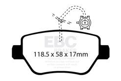 Alternative view of EBC 14-17 Maserati Ghibli (330 PS Package ONLY) Yellowstuff Rear Brake Pads