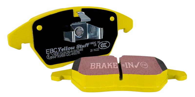 EBC 04-05 Mitsubishi Lancer Evo 8 2.0T (FQ400 w/Alcon Caliper) Yellowstuff Front Brake Pads - Image 3