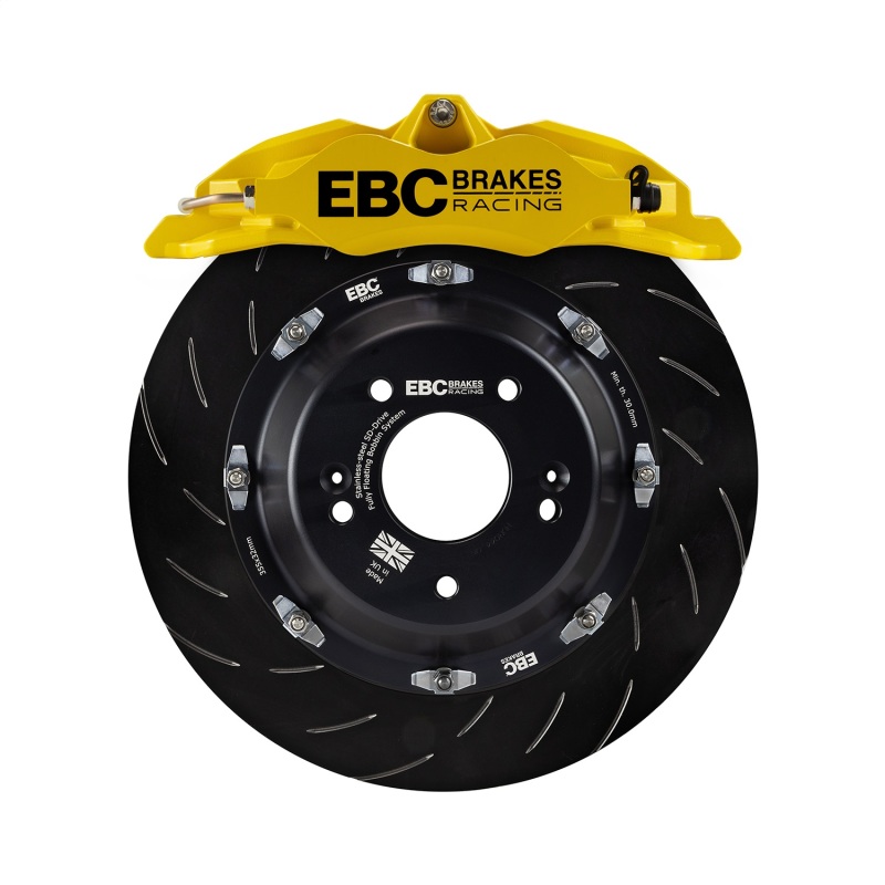 EBC Racing 01-07 Acura RSX Type S 2.0L Yellow Apollo-4 Calipers 330mm Rotors Front Big Brake Kit - Image 4