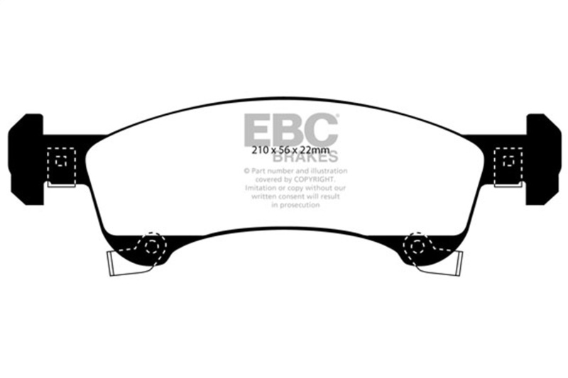 EBC 02-06 Ford Expedition 4.6 2WD Yellowstuff Front Brake Pads - Image 2