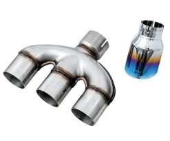Alternative view of AWE 17-20 Honda Civic Si Dual-to-Triple Vapor Blue Tip Conversion