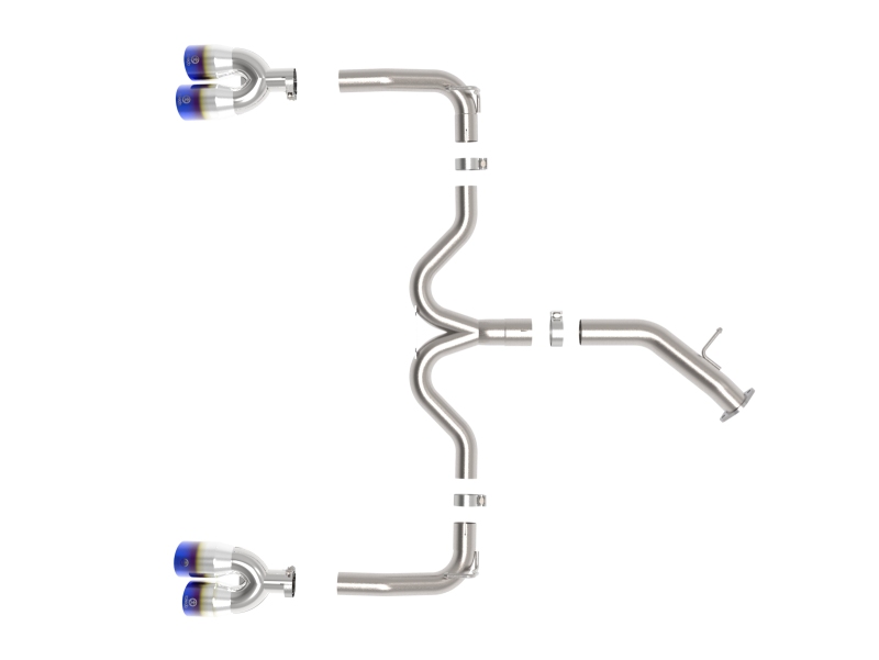 aFe 22-24 Kia Forte GT 1.6L 3in-2.5in 304 Stainless Steel Axle-Back Exhaust w/ Blue Flame Tips - Image 2