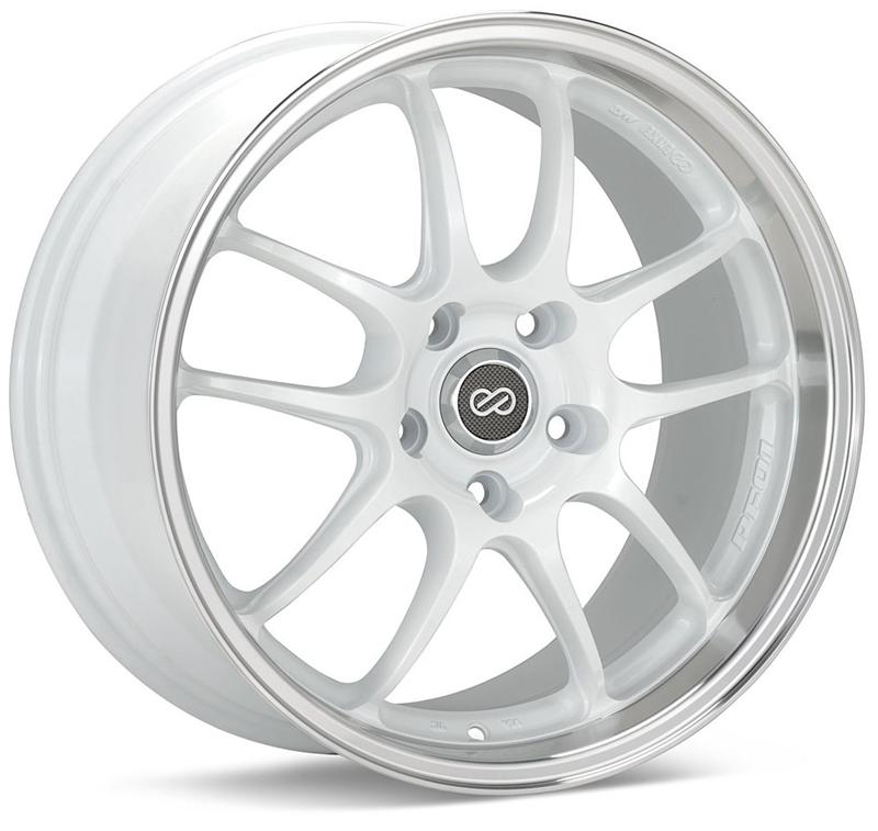 Enkei PF01SS 17x8 5x114.3 50mm Offset 75mm Bore Diameter White w/ Machined Lip - Image 2