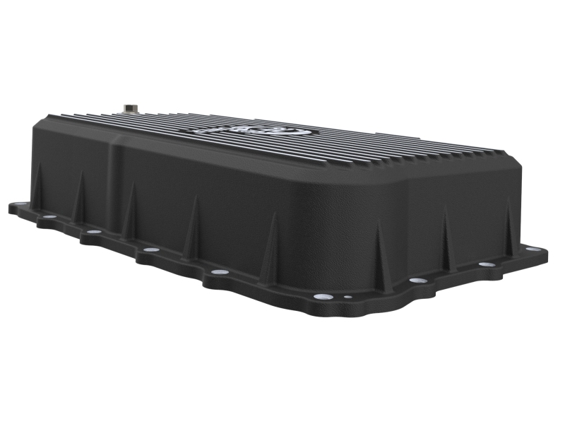 aFe 20-26 GM Trucks L6 3.0L Transmission Pan - Black w/ Machined Fins - Image 4