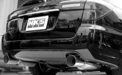 Alternative view of HKS 05-07 Subaru Legacy GT (JDM Model Only) Silent Hi-Power Dual Exhaust
