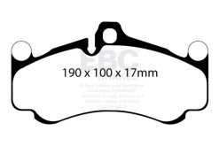 Alternative view of EBC 10-12 Porsche 911 (997) (Cast Iron Rotor only) 3.8 GT3 Yellowstuff Front Brake Pads
